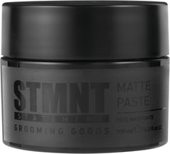 STMNT Matte Paste jar close-up showing matte finish and texture.