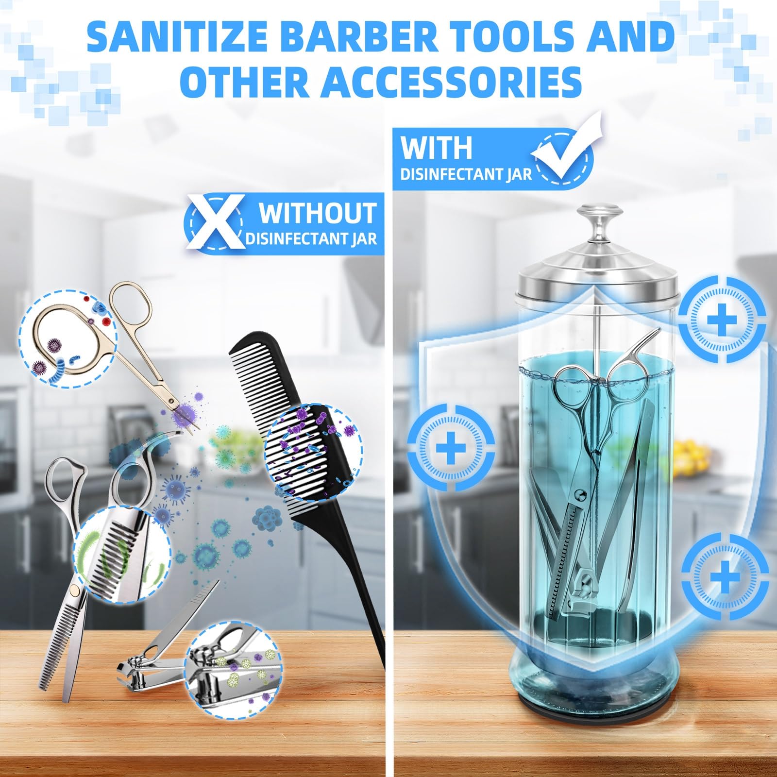 STNFAREBI anti-slip base keeps jar stable on countertops.