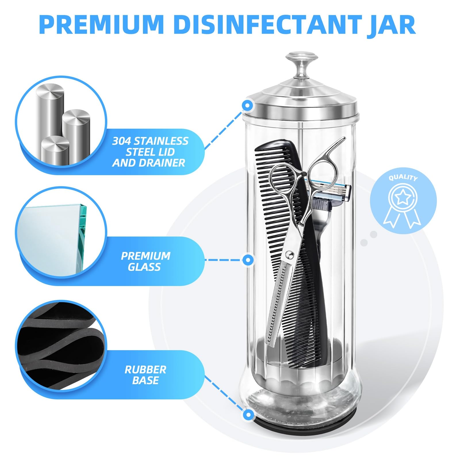 STNFAREBI barber tools sterilizer with removable basket for organization.