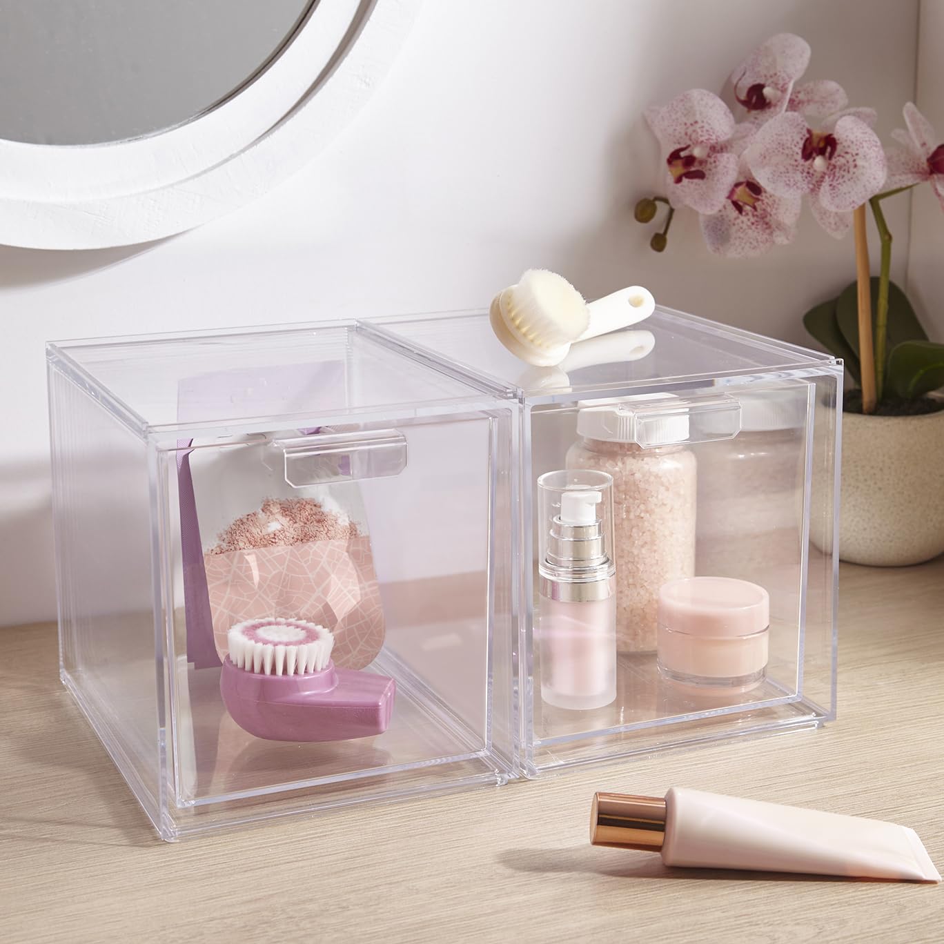 STORi Audrey clear drawer system for office supplies with quick access