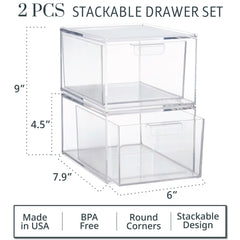 STORi Audrey stackable clear bin drawer jewelry organizer neatly arranged