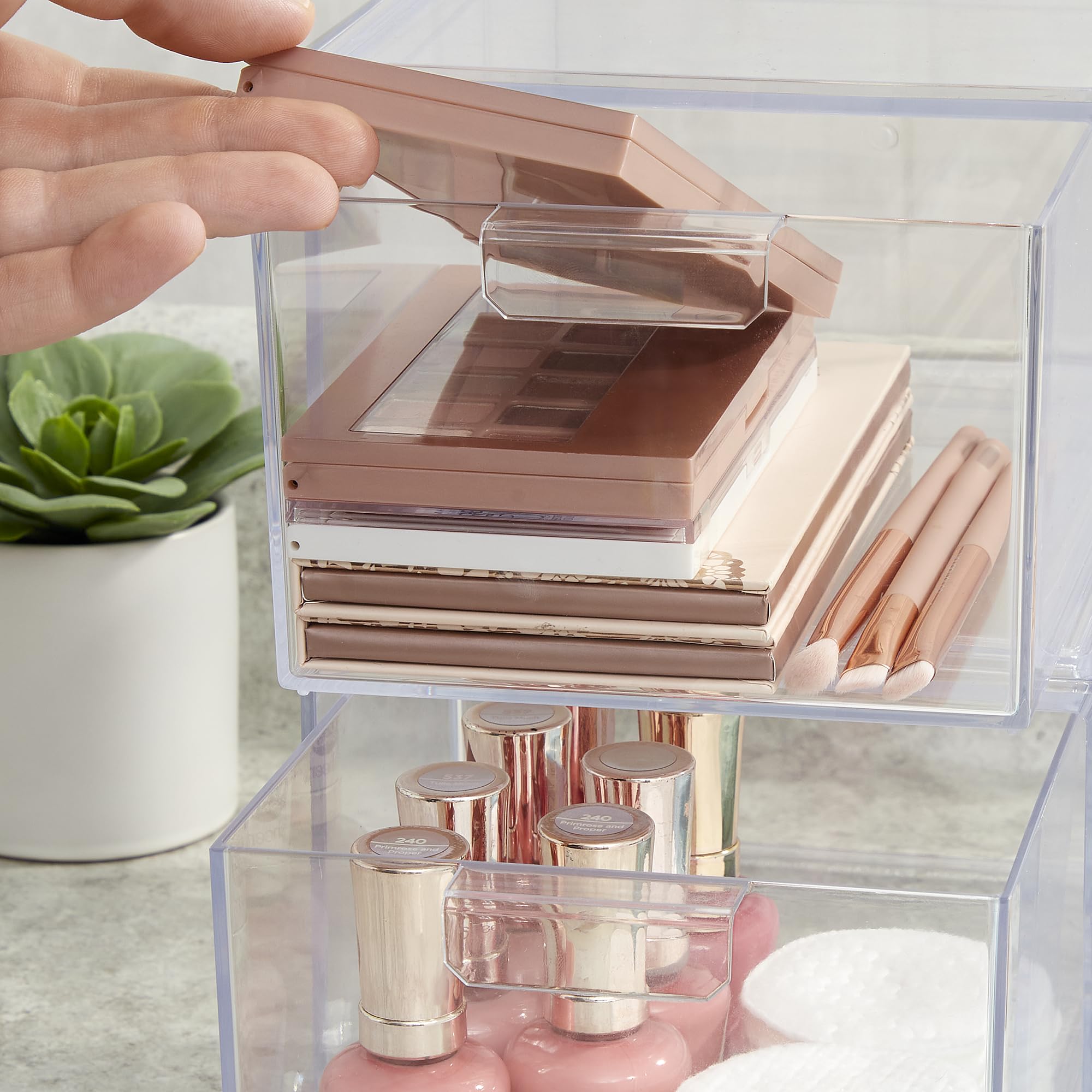 STORi Audrey stackable clear bin drawer organization solution for busy routines