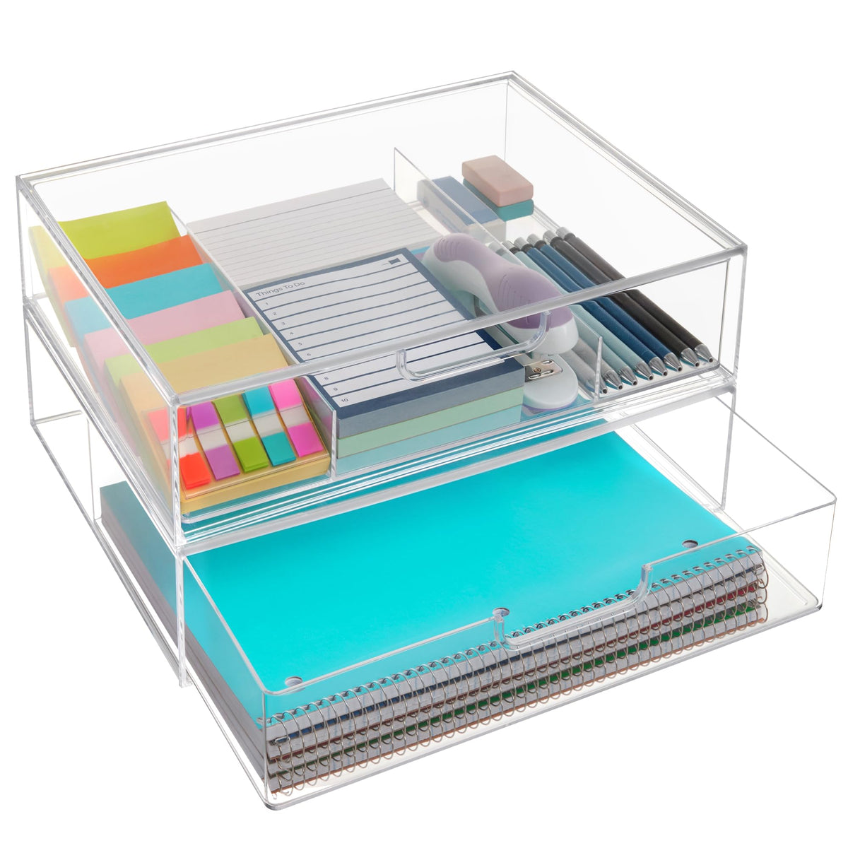 STORi STAX open drawer for quick access to papers and notebooks