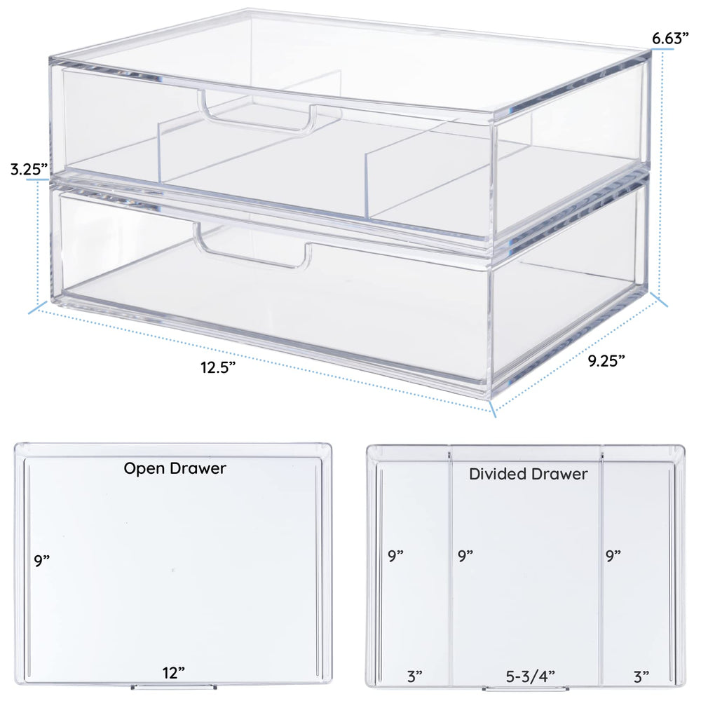 STORi STAX stackable design saves space in cabinets and desks
