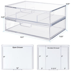 STORi STAX stackable design saves space in cabinets and desks
