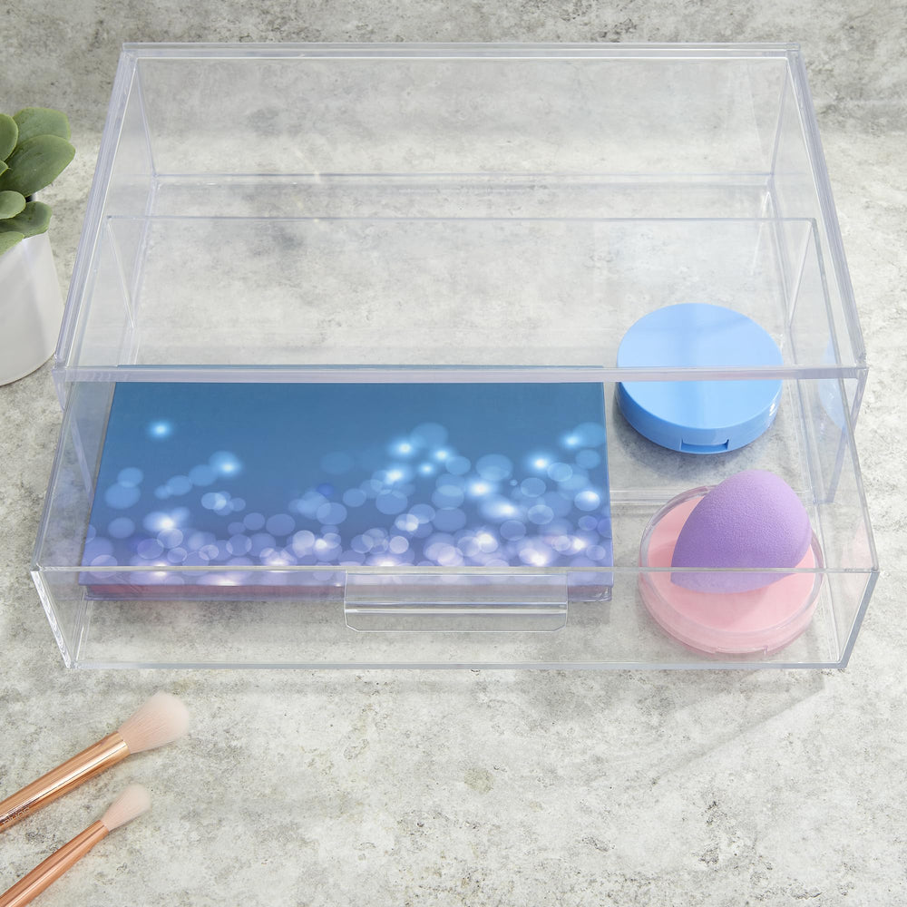 STORi Audrey clear bin in kitchen drawer for utensils and tools