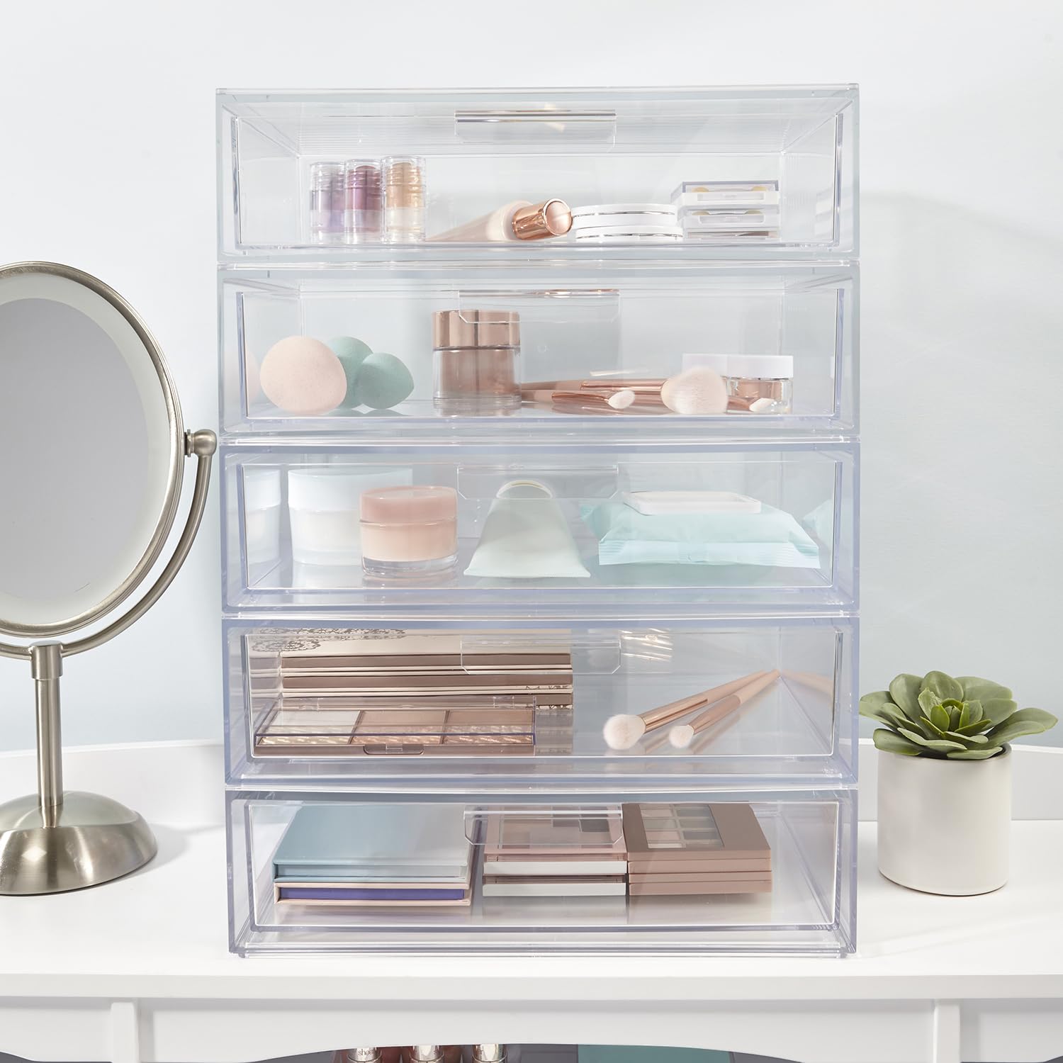 STORi Audrey clear bin features stackable design for expandable storage