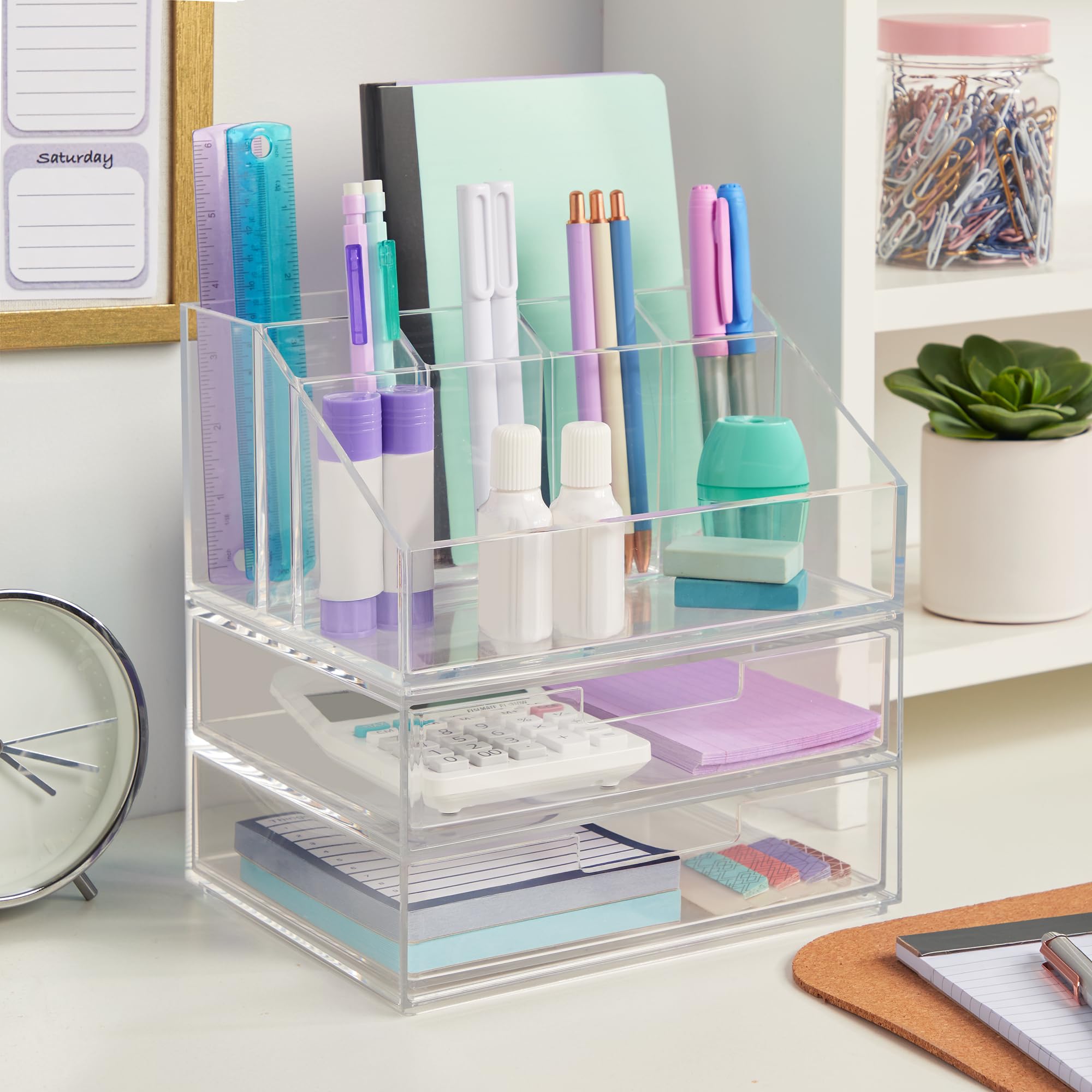 STORi Chloe vanity organizer helps cosmetics stay visible and reachable