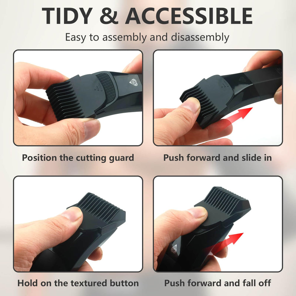 Compact storage case keeps guards organized and ready for use.