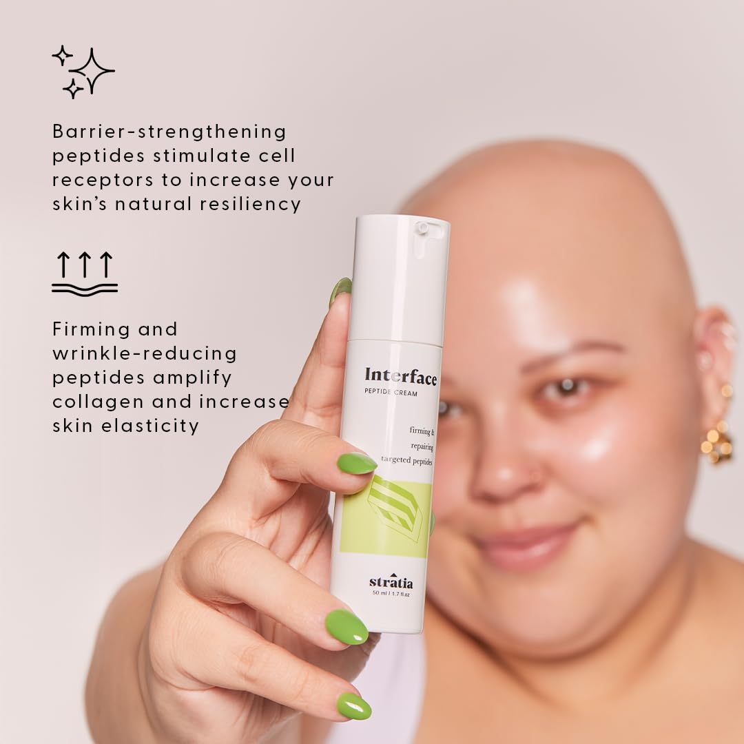 Stratia Interface applying cream on skin for smooth spread.