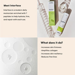 Stratia Interface cream texture swirl shows lightweight hydration.