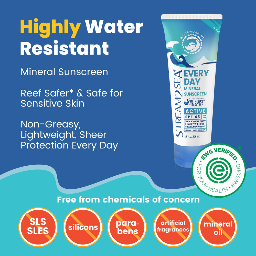 STREAM 2 SEA fórmula resistente al agua para días activos.