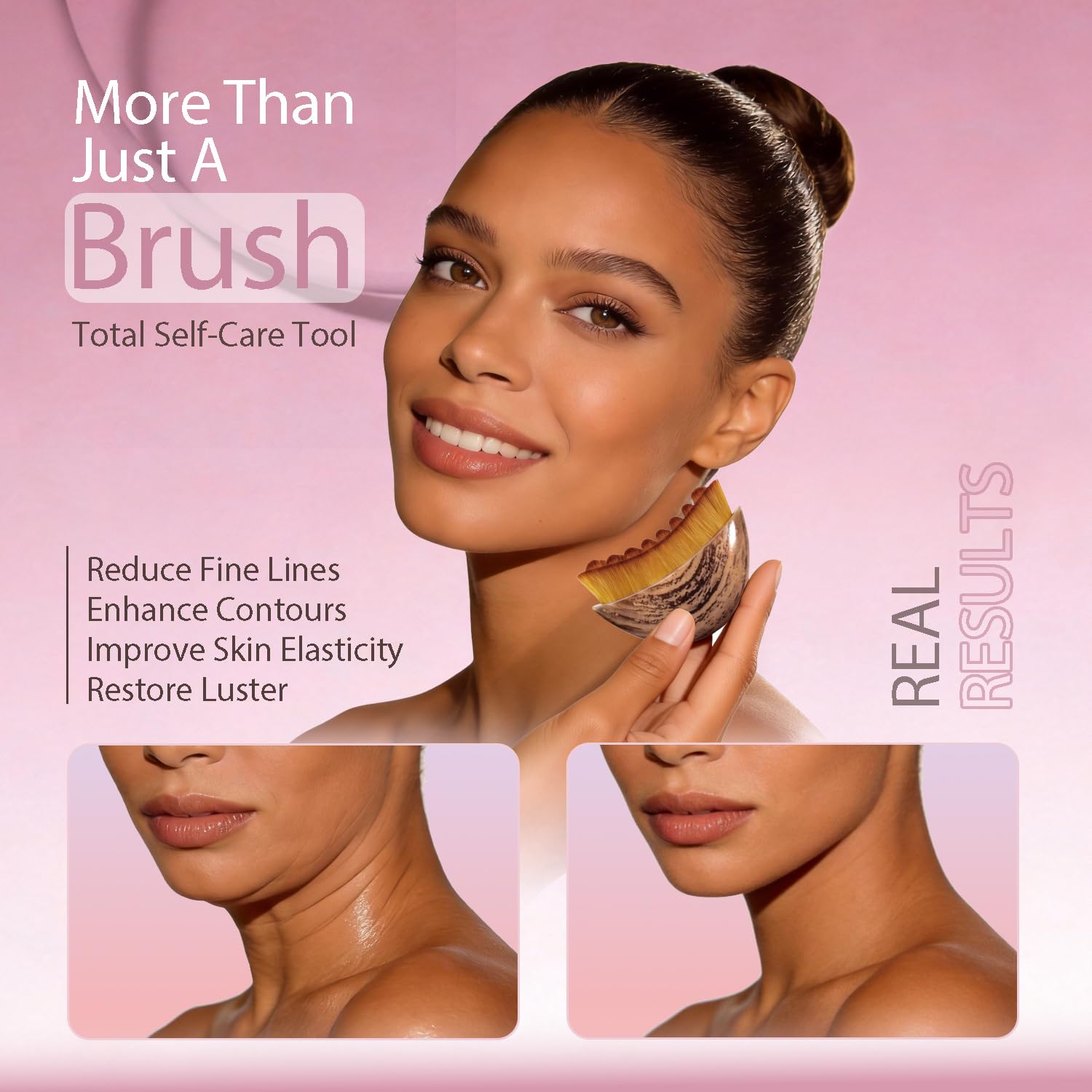 Strict Lymphatic Contour Face Brush suited for both dry and wet use enhances absorption.