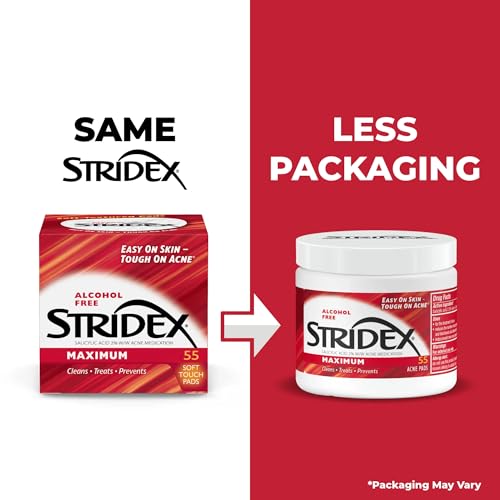 Stridex Maximum Pads applying pad on skin for targeted acne care