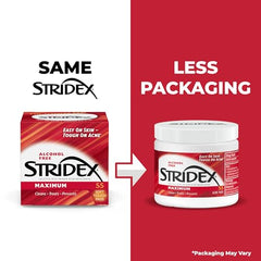 Stridex Maximum Pads applying pad on skin for targeted acne care