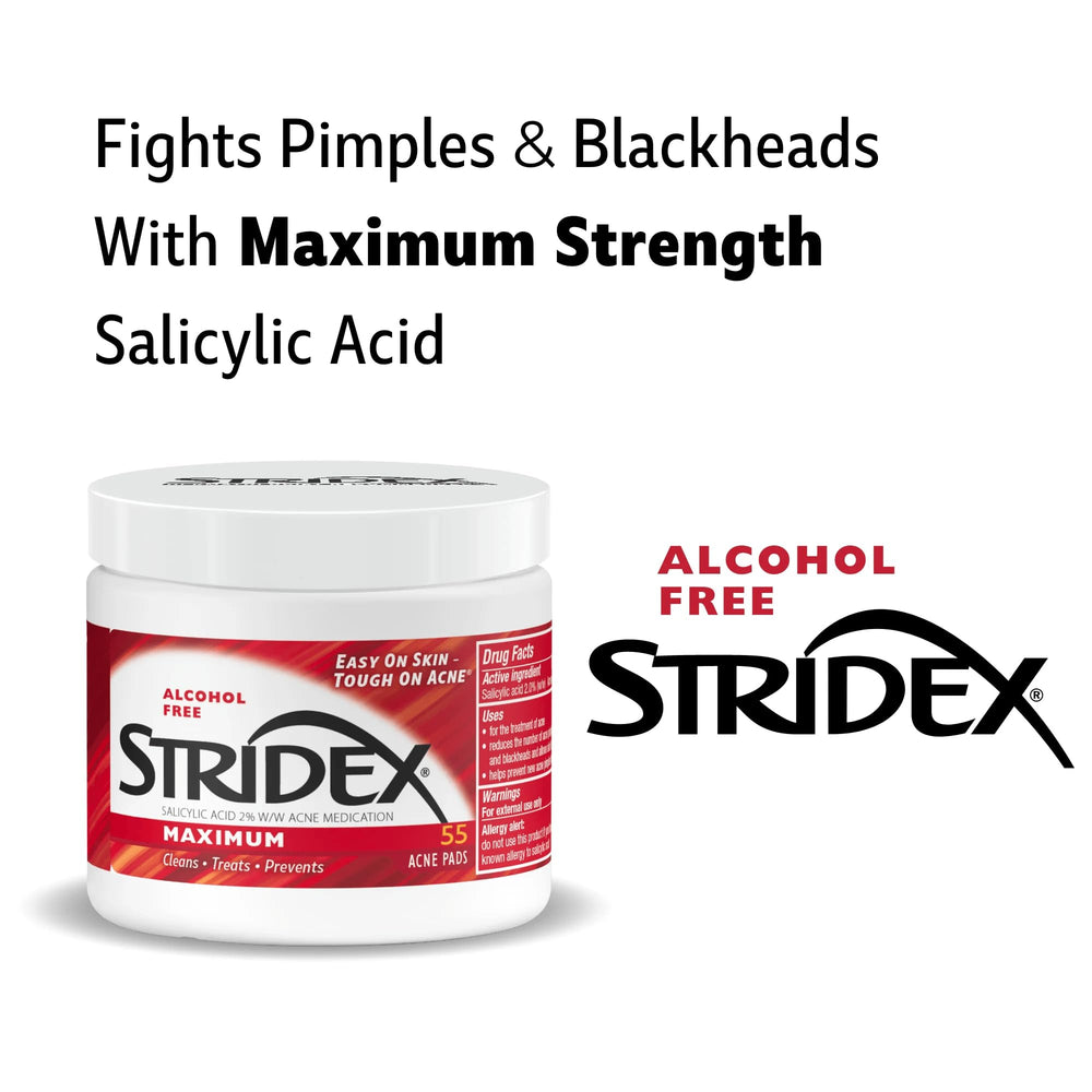 Stridex Maximum Pads face cleanse action shown on skin