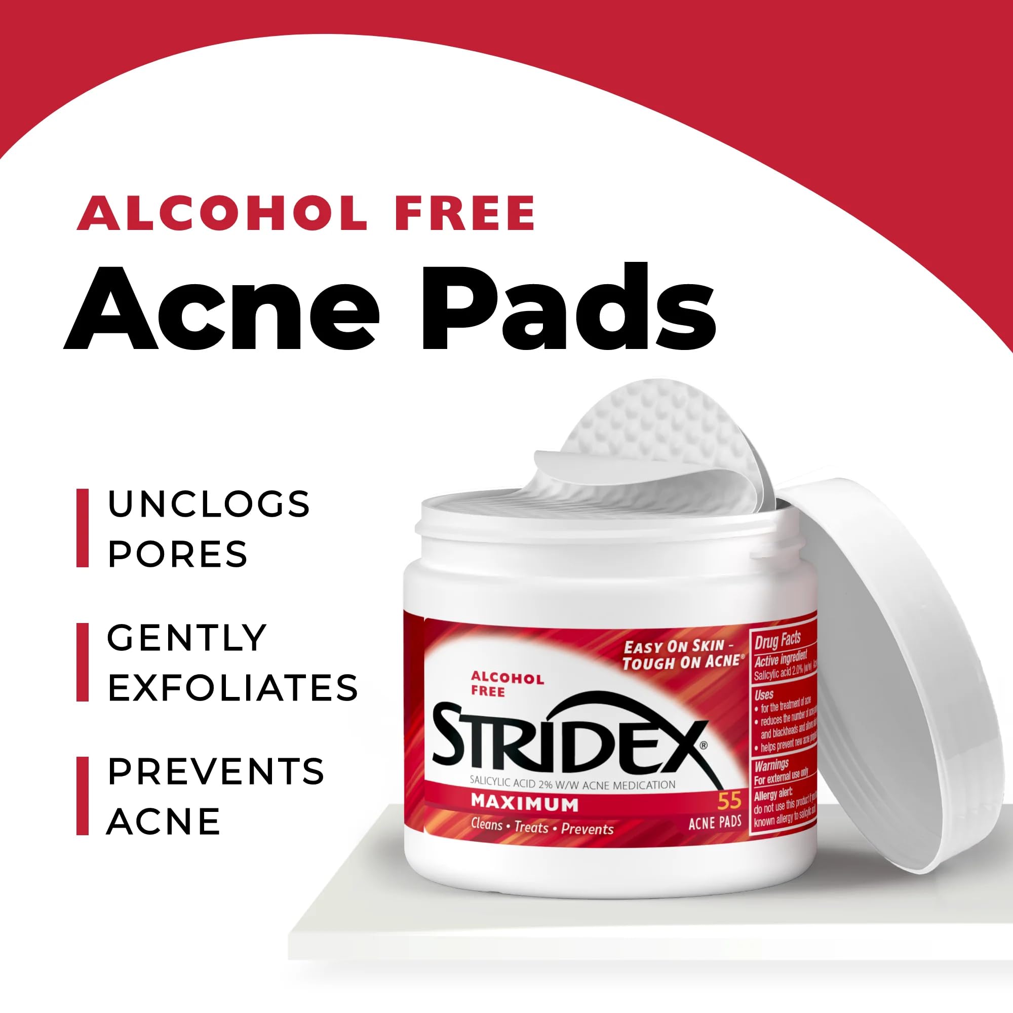 Stridex Maximum Pads pore-clearing closeup demonstrates texture