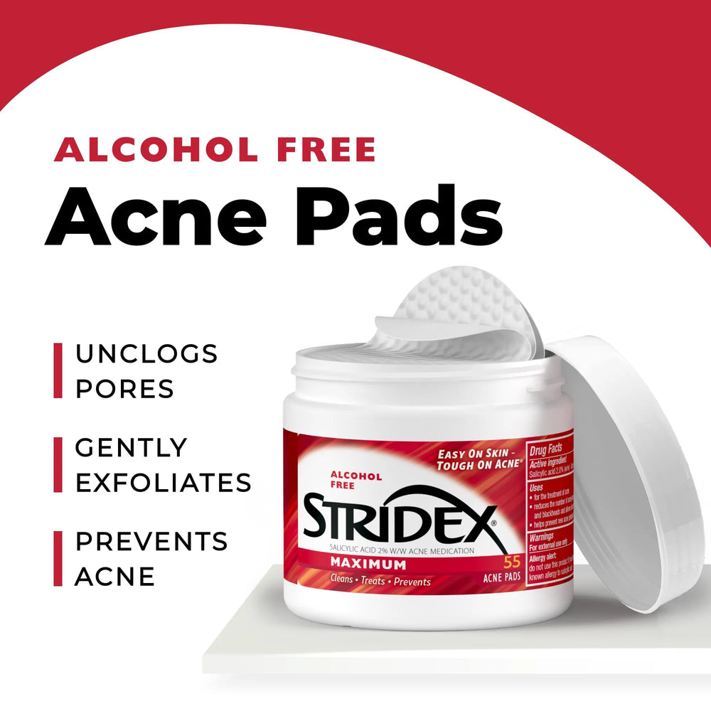 Stridex Maximum Pads pore-clearing closeup demonstrates texture