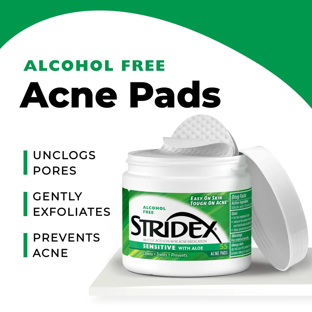 Stridex Sensitive Pads cleansing close-up removing dirt and oil