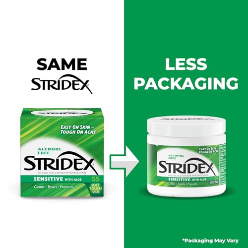 Stridex Sensitive Pads textured pad demonstrating cleansing action for gentle exfoliation