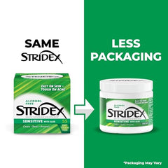 Stridex Sensitive Pads textured pad demonstrating cleansing action for gentle exfoliation