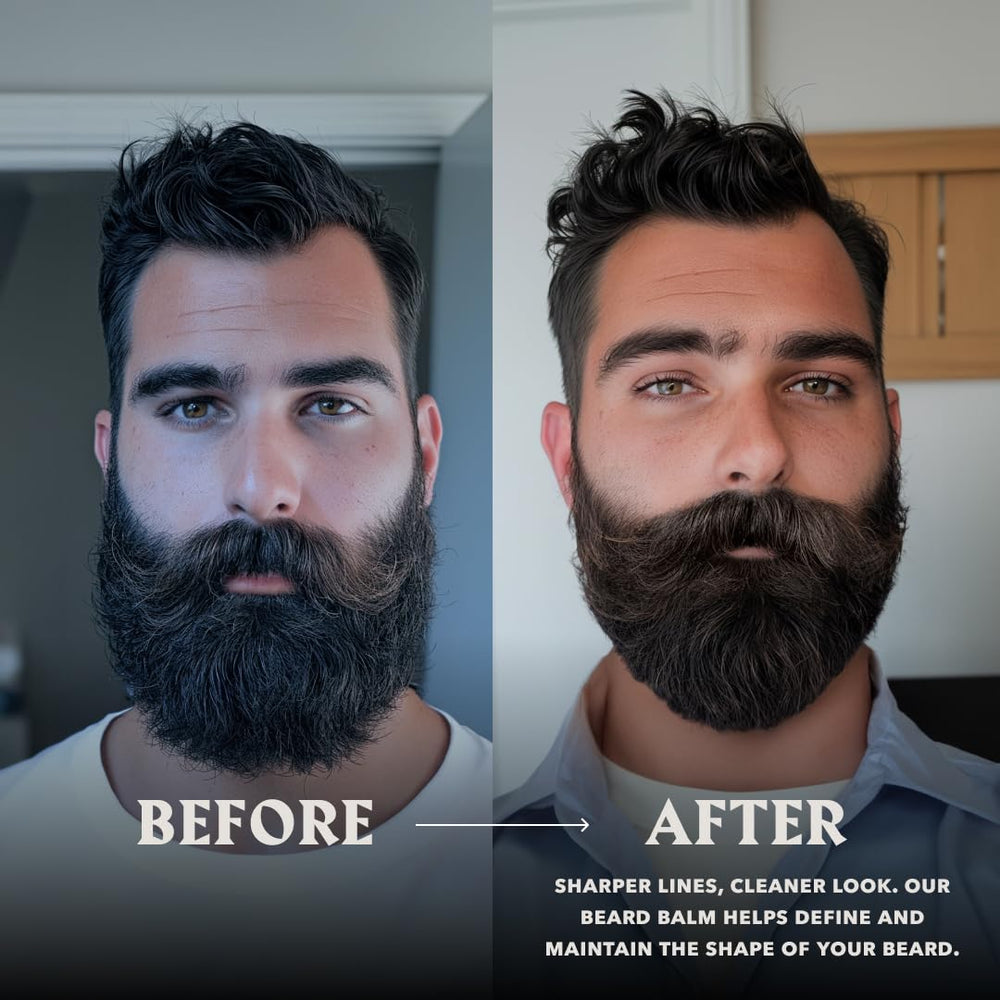 Striking Viking beard balm demonstrating easy styling hold