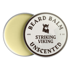 Striking Viking unscented beard balm tin for daily conditioning