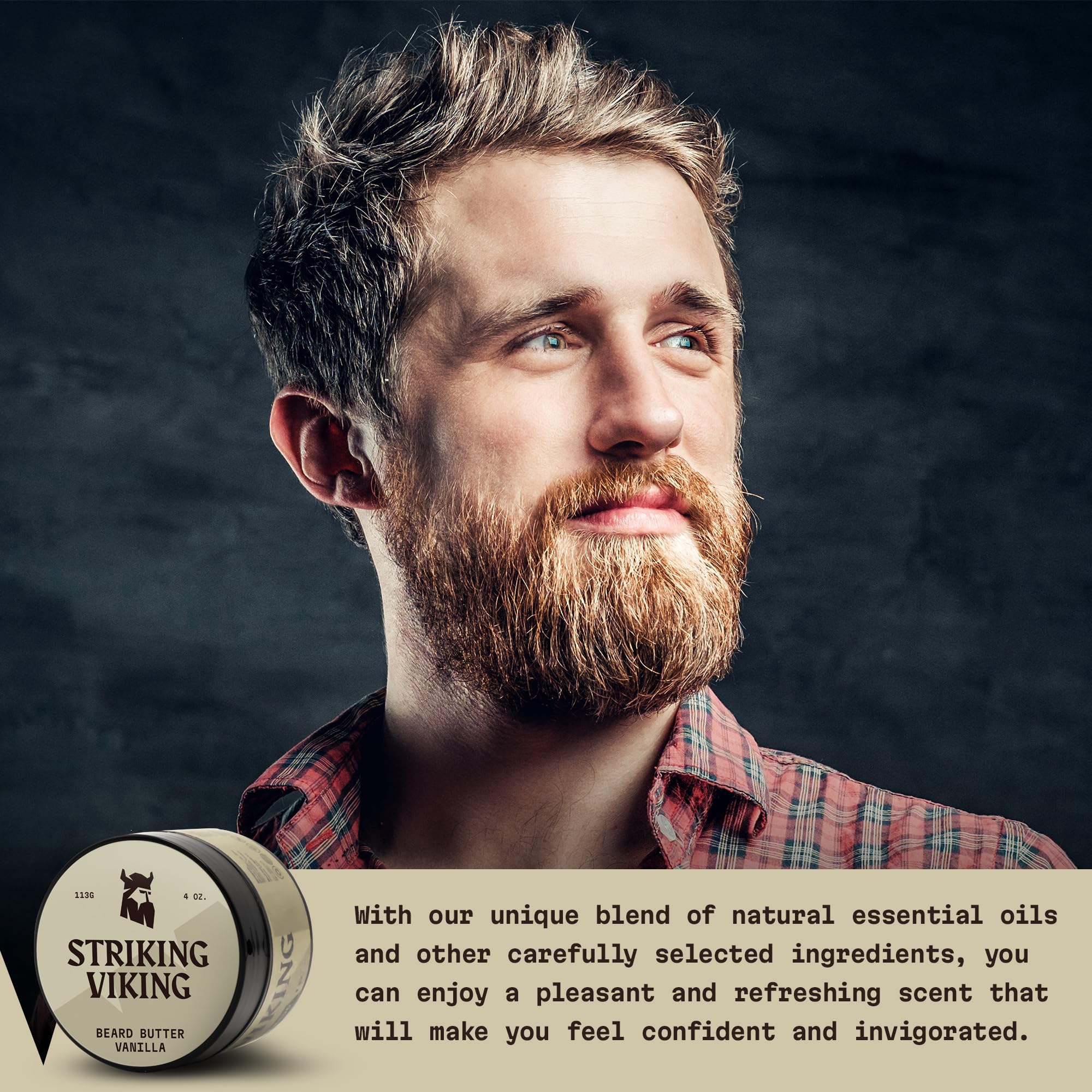 Striking Viking beard butter vanilla aroma highlights natural scent for daily use