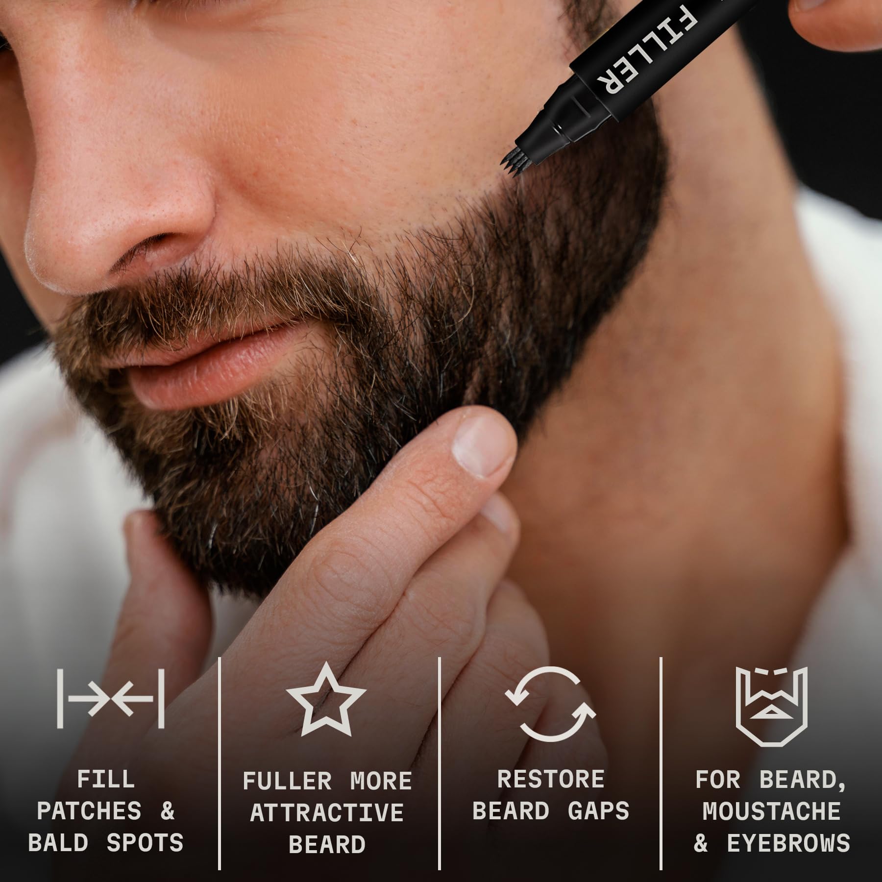Striking Viking Beard Pencil four-pronged tip creates hair-like strokes