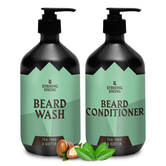 Striking Viking Beard Wash Tea Tree cleanses and refreshes beard.