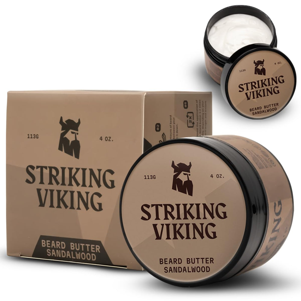 Striking Viking nourishing beard lotion showing healthy, well-groomed beard.