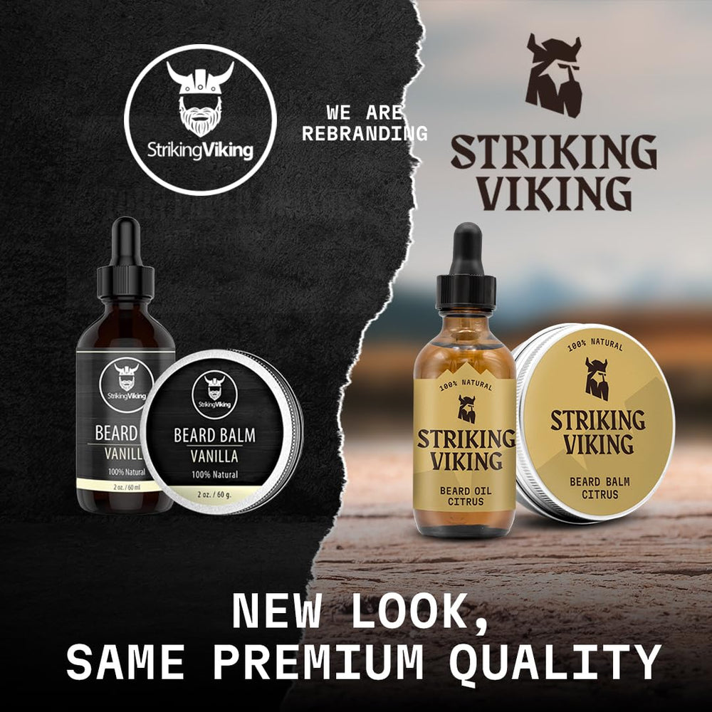 Striking Viking packaging box highlighting gift-ready grooming tool.