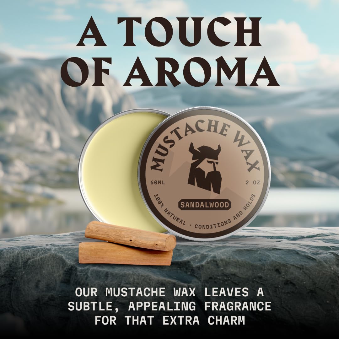 Striking Viking sandalwood scent adds a masculine aroma during grooming