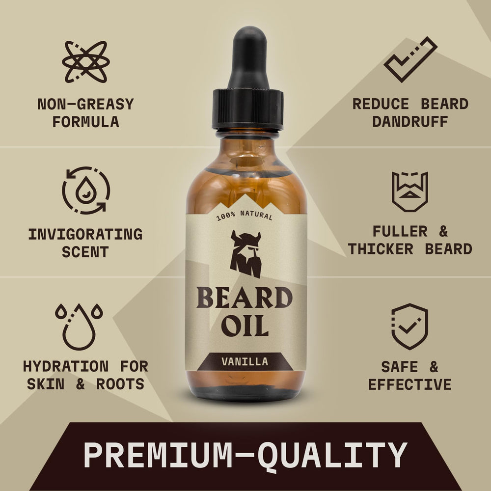 Soft, groomed beard texture after applying Striking Viking oil.