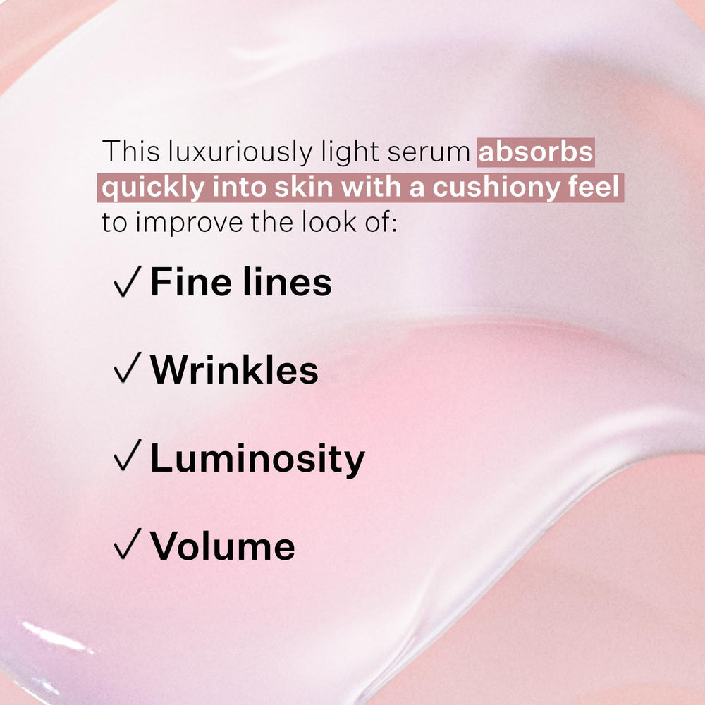 Close-up of serum drop showing smooth application and quick absorption