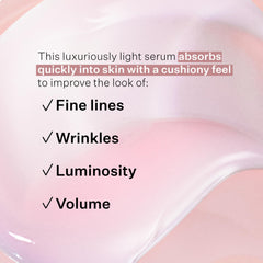 Close-up of serum drop showing smooth application and quick absorption
