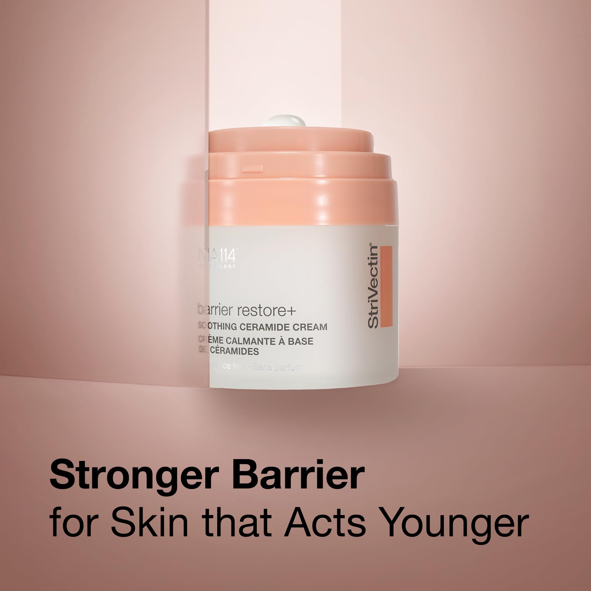 StriVectin Barrier Restore bottle packaging highlights fragrance-free formula for sensitive skin.