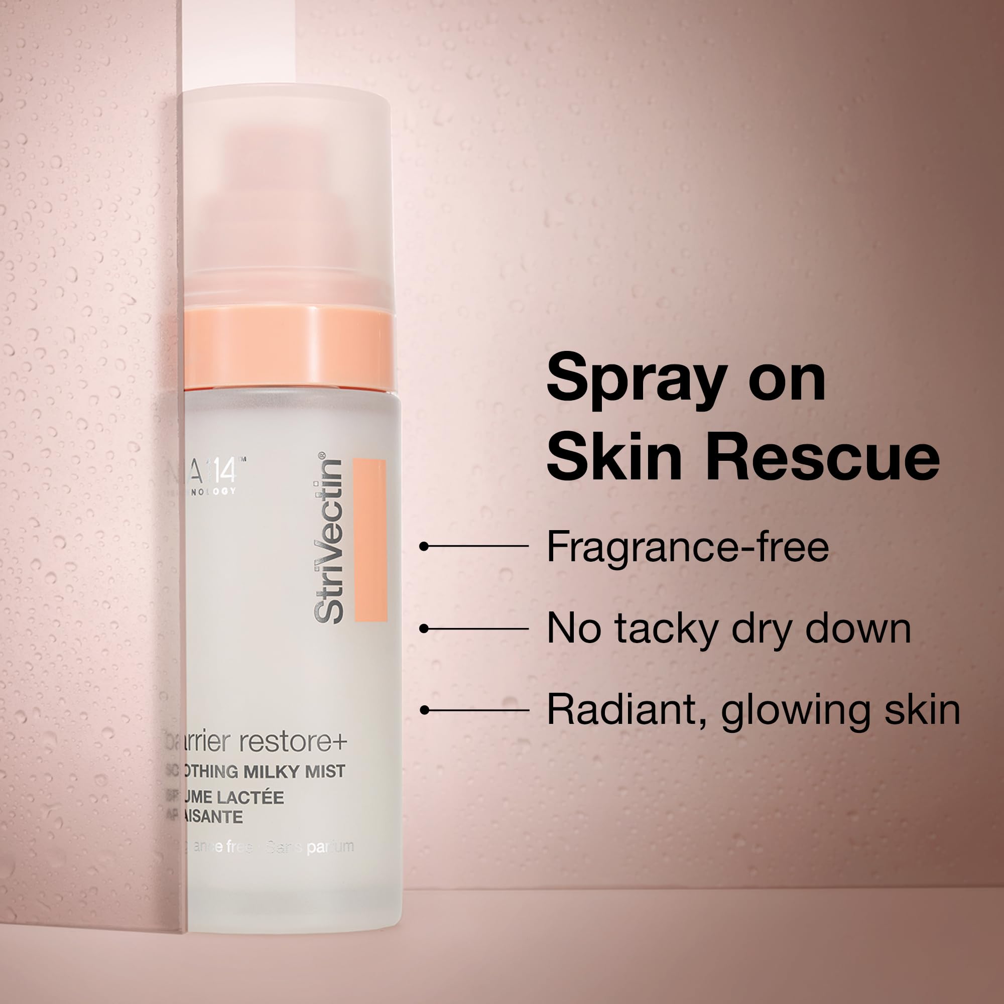 Spray-on mist in action for quick face refresh.