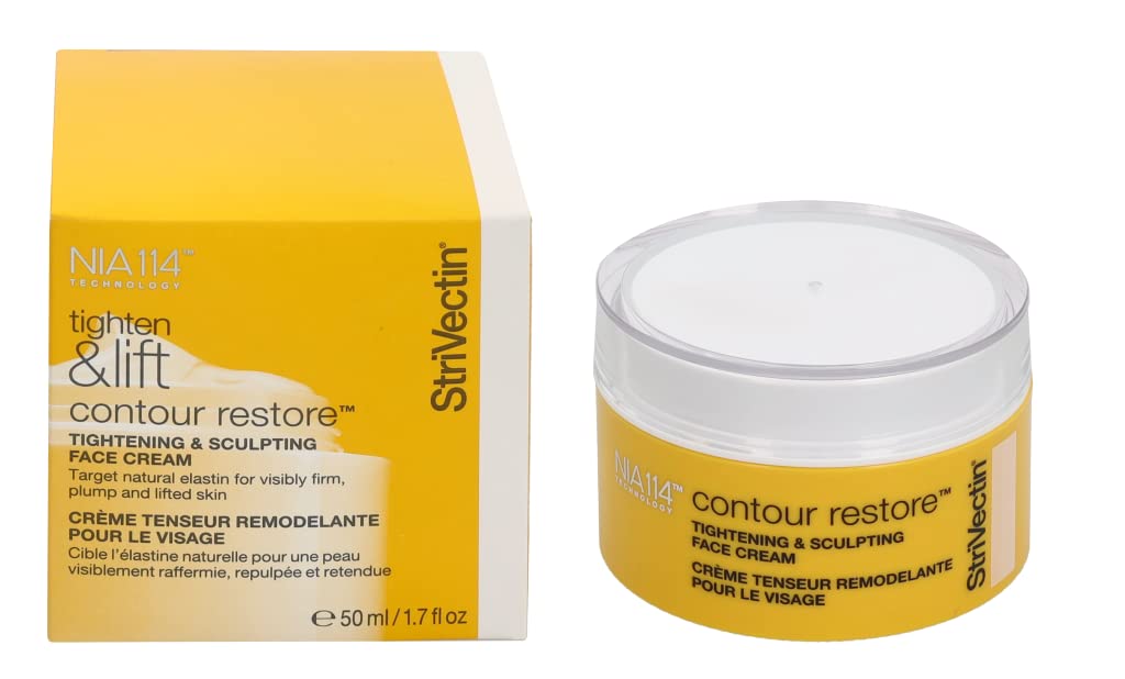 StriVectin Contour Restore jar close-up, firming moisturizer for lifted facial contours.