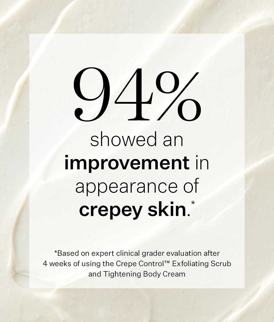 StriVectin Crepe Control cream texture close-up shows smooth, easy application.