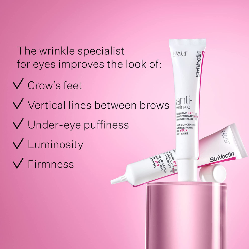 Gently applying StriVectin eye cream to the under-eye area for absorption