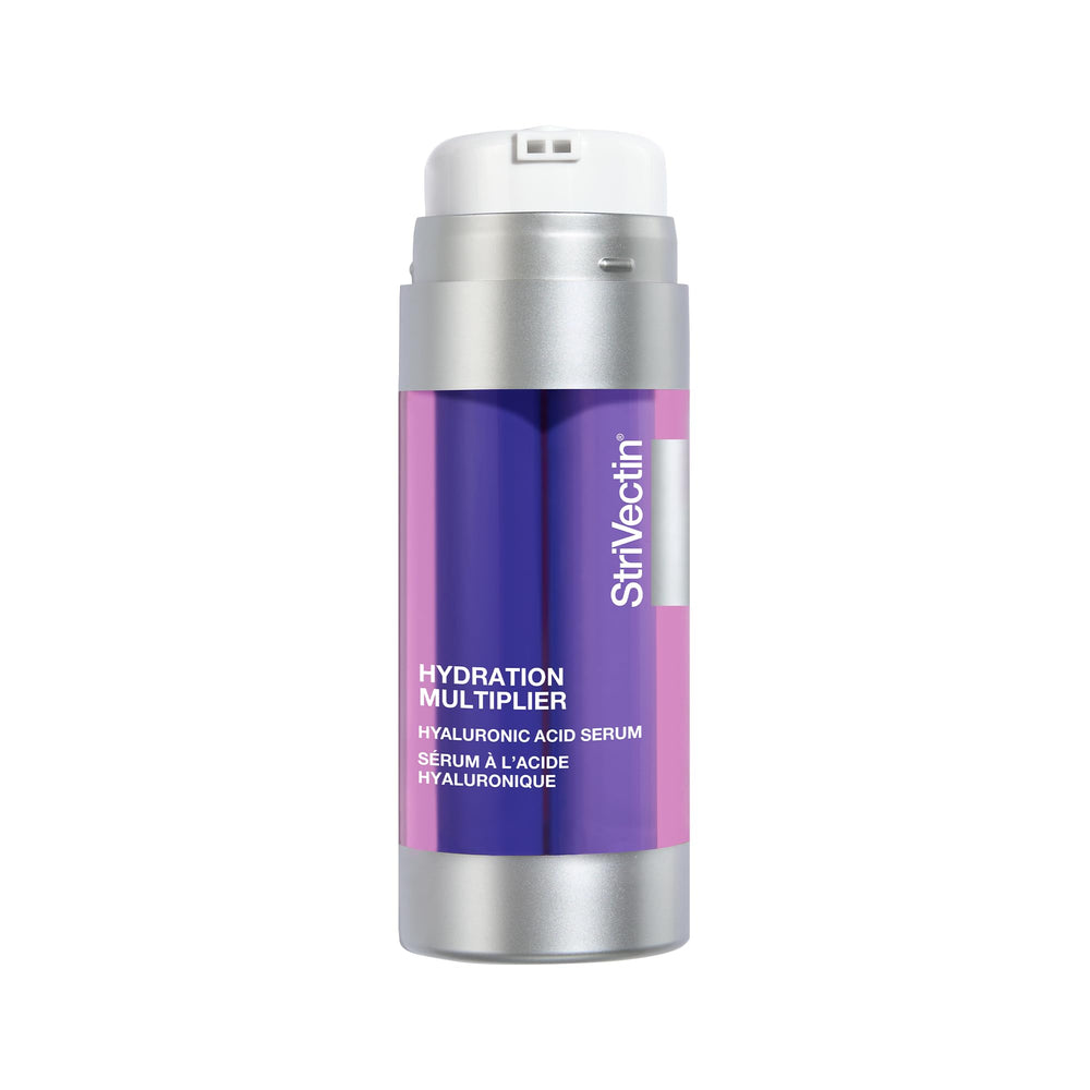 StriVectin Multi Action Hydration Multiplier bottle shows dual-phase serum for deep hydration.