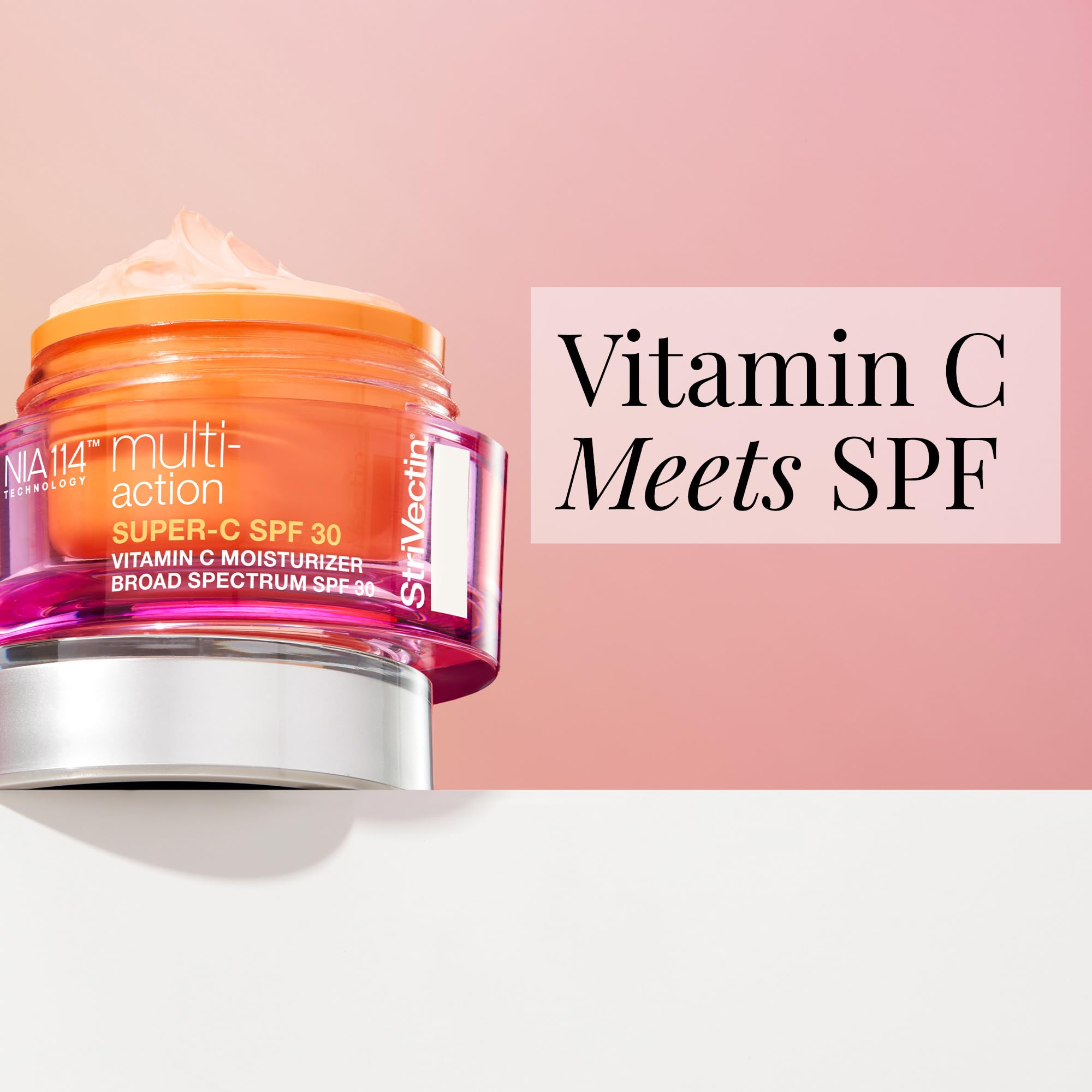 Close-up of texture and pump from StriVectin cream, emphasizing creamy consistency.