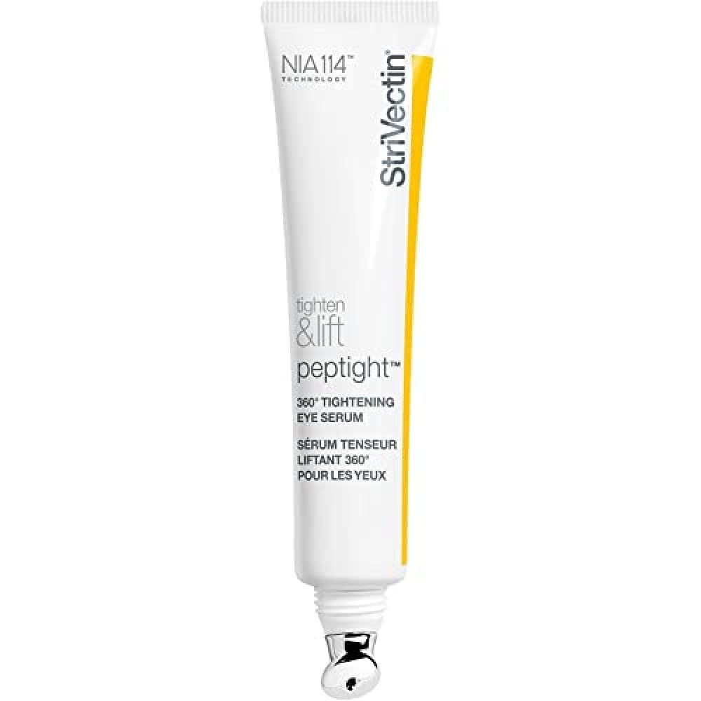 StriVectin Tighten 360 Eye Serum bottle close-up showing tightening potential around the eye area.