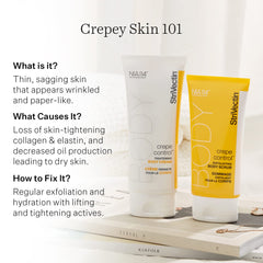 StriVectin Tighten and Lift Crepe Control jar suggests rich texture for smoother legs.