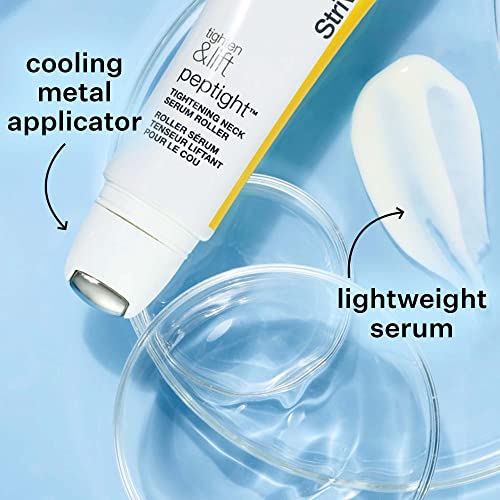Applying product for a smoother neck profile with StriVectin roller