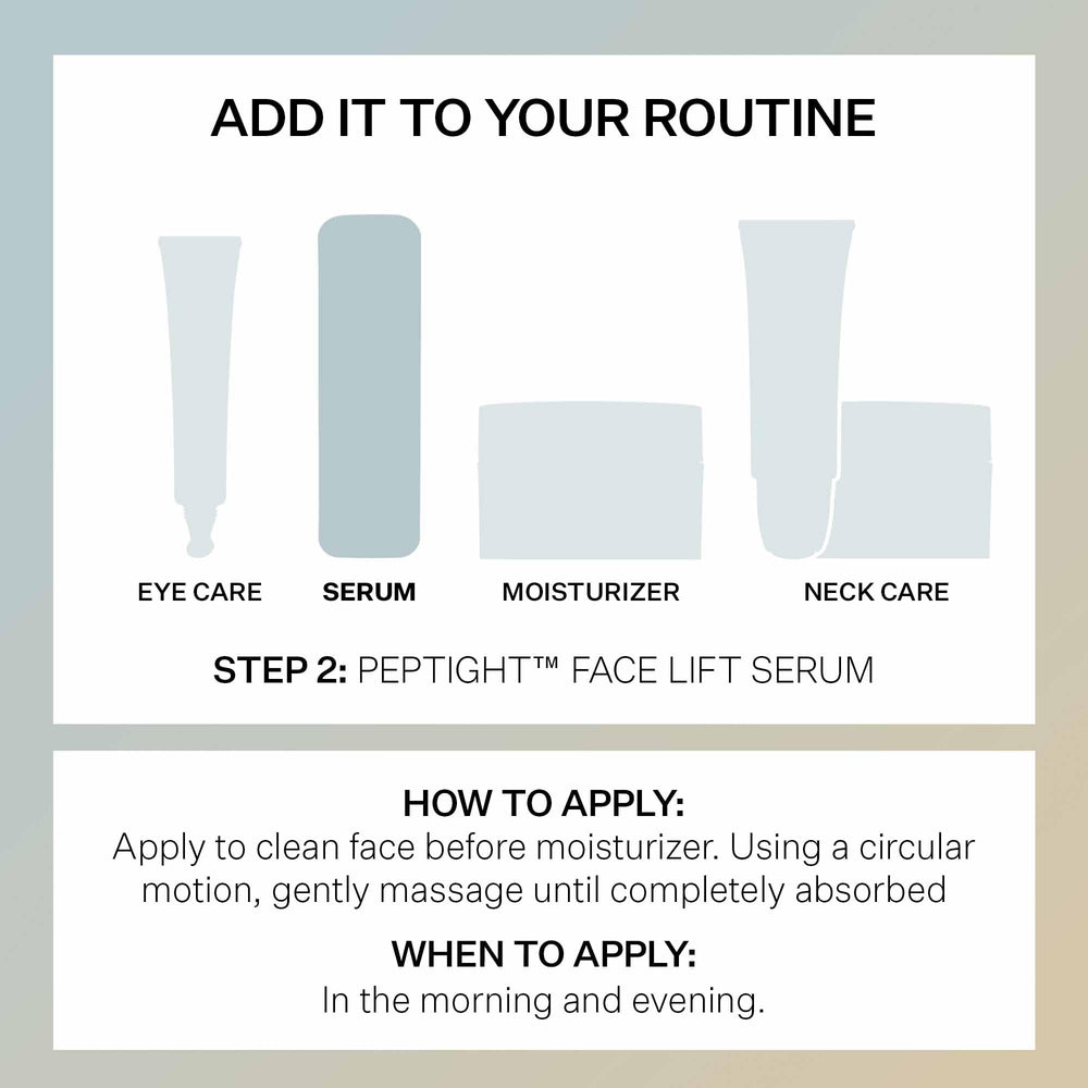 Dropper-style dispenser demonstrates precise dosing for daily StriVectin Peptight regimen.