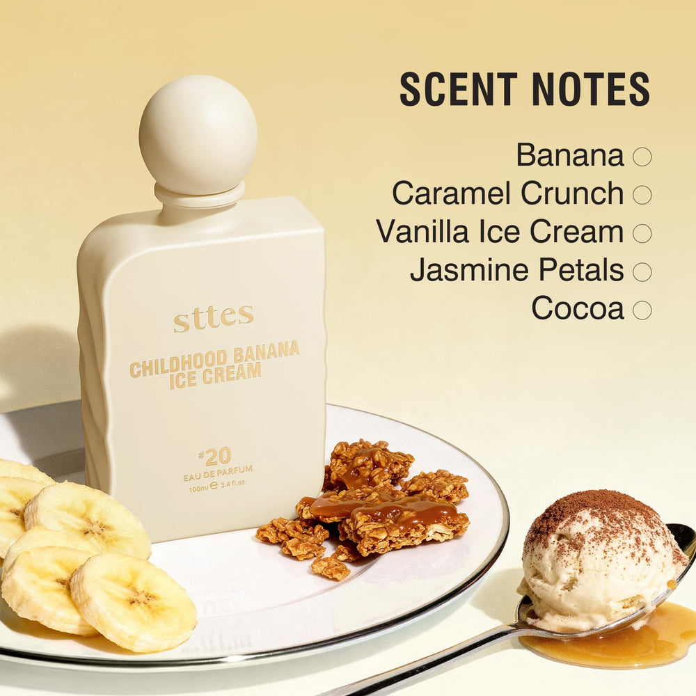 Sttes Caramel Crunch note bottle suggesting indulgent, approachable fragrance.