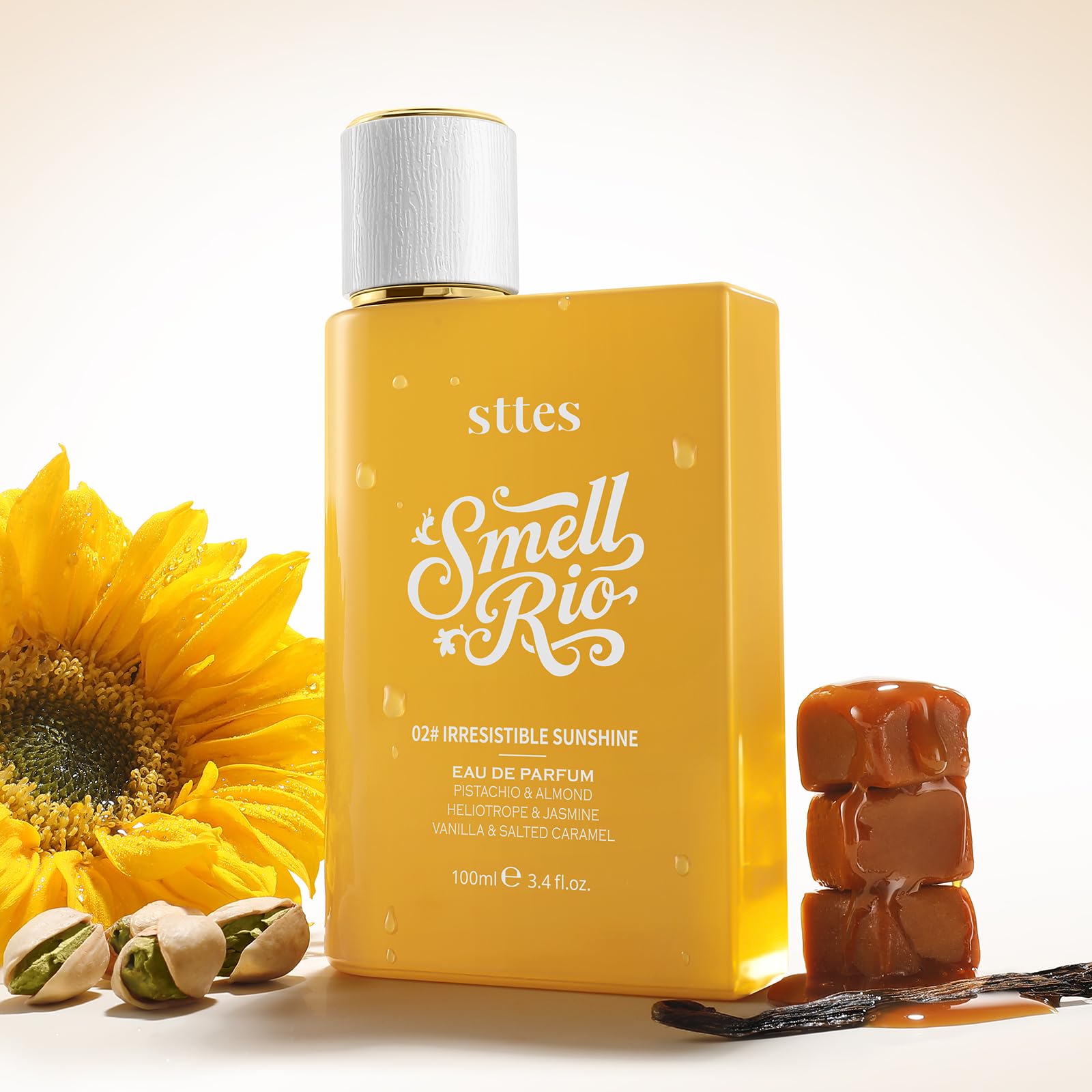 Sttes Perfume 602 beach-scene image conveys tropical energy.