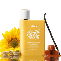 Sttes Perfume 602 bottle in sunlight, suggesting irresistible sunshine mood.